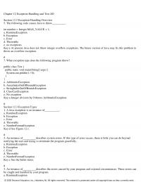 Programming Languages Chapter 12 Exception Handling And Text Section Exceptionhandling Overview The Following Code Causes