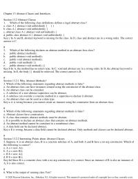 Programming Languages Chapter 13 Abstract Classes And Interfaces Section Abstract Classes Which The Following Class