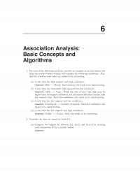 Database Storage & Design Chapter 6 Association Analysisbasic Concepts Andalgorithms For Each The Following Questions Provide Example Association