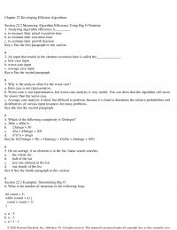Programming Languages Chapter 22 Developing Efficient Algorithms Section Measuring Algorithm Efficiency Using Big Notation Analyzing
