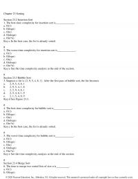 Programming Languages Chapter 23 Sorting Section Insertion Sort The Besttime Complexity For Insertion Sort Ologn