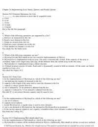 Programming Languages Chapter 24 Implementing Lists Stacks Queues And Priority Queues Section Common Operations For