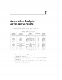 Database Storage & Design Chapter 7 Association Analysisadvanced Concepts Consider The Trac Accident Data Set Shown Table Table