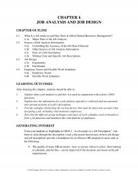 Management Chapter 4 Job Analysis And Job Design Outline What Job Analysis And