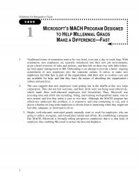 Management 1 Solutions For Integrative Cases Microsofts Mach Program Designed Help Millennial Grads Make