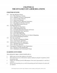Management Chapter 14 The Dynamics Labor Relations Outline The Labor Relations Process Why