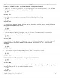 Management Chapter 1&nbsp;The Rewards and Challenges of Human Resources Management