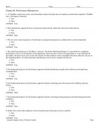 Management Chapter 8 Name Class Date Performance Management Trueblue Supervisors Peers And Subordinates All