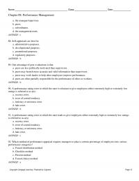 Management Chapter 8 Name Class Date Performance Management The Managersupervisor Peers Subordinates The Management