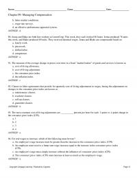 Management Chapter 9 Name Class Date Managing Compensation Labor Market Conditions Wagerate Surveys Effective