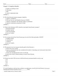 Management Chapter 11 Name Class Date Employee Benefits Health Care Spending Account Plan Ppo