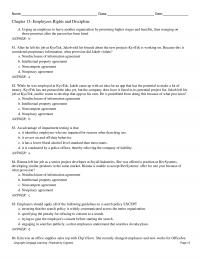 Management Chapter 13 Name Class Date Employees Rights And Discipline Urging Employee Leave Another
