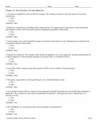 Management Chapter 14 Name Class Date The Dynamics Labor Relations Electrician Applied For Job