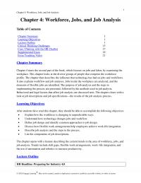 Management Chapter 4 Workforce Jobs And Job Analysis Workforce Jobs And Job Analysis