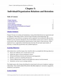 Management Chapter 5 Individualorganization Relations And Retention Individualorganization Relations And Retention Table Contents