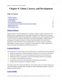 Management Chapter 9 Talent Careers And Development Talent Careers And Development Table Contents