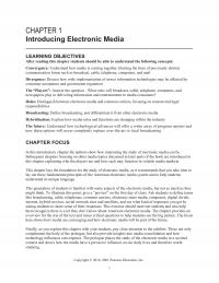 Media Studies Chapter 1 Introducing Electronic Media Learning Objectives After Reading This Students Should