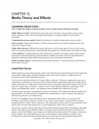 Media Studies Chapter 10 Media Theory And Effects Learning Objectives After Reading This Students