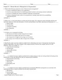 Management Chapter 1&nbsp;Which of the
following statements is true of human resource management