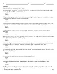 International Business Chapter 14&nbsp;The required rate of
return used to discount the relevant cash flows from