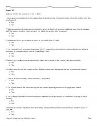 International Business Chapter 19&nbsp;In an open account
transaction, the exporter ships the products