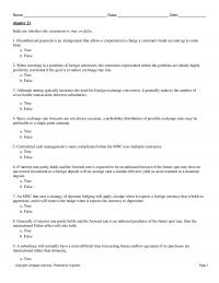 International Business Chapter 21 Name Class Date Indicate Whether The Statement True False Preauthorized Payment