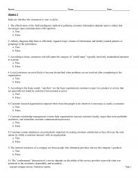 Management Chapter 3 The effectiveness of
the field intelligence method of gathering customer information