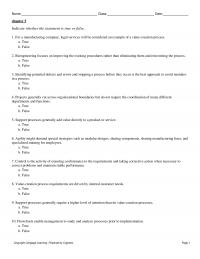 Management Chapter 5 For a manufacturing
company, legal services will be considered an example of a value-creation
process.