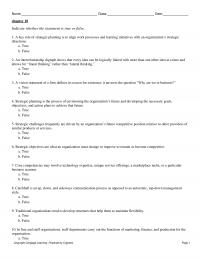 Management Chapter 10 A key role of
strategic planning is to align work processes and learning initiatives