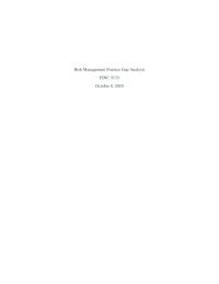 Risk Management Practice Gap Analysis