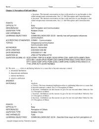 Media Studies Chapter 2 Perception Self And Others Incorrect The Internal Conversation