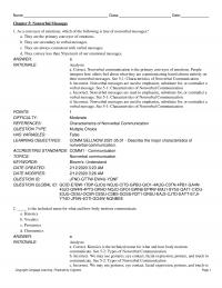 Media Studies Chapter 5 Nonverbal Messages Conveyor Emotions Which The Following True