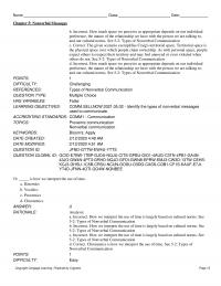 Media Studies Chapter 5 Nonverbal Messages Incorrect How Much Space Perceive Appropriate