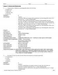 Media Studies Chapter 7 Interpersonal Relationships Communication Defined Interchangeable Surfacelevel Chitchat Intrapersonal