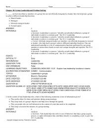 Media Studies Chapter 10 Group Leadership And Problem Solving Are Best Described