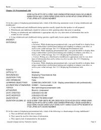 Media Studies Chapter 13 Presentational Aids The Context Displaying Presentational Aids