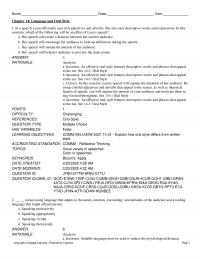 Media Studies Chapter 14 Language And Oral Style Speech Lena Efficiently Uses