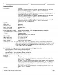 Media Studies Chapter 15 Delivery Rationale Analysis Incorrect While Developing Speaking Notes