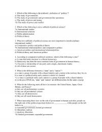 International Business Chapter 5 Which of the following is not a subfield of political science