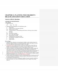 Elementary Education Chapter 11 Planning For Childrens Health And Safety Education&nbsp;