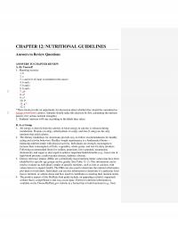 Elementary Education Chapter 12 Nutritional Guidelines Yourself Matching Exercise