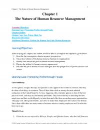 Management Chapter 1 The Nature Human Resource Management The Nature Human Resource Management