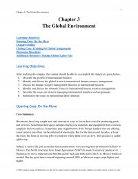 Management Chapter 3 The Global Environment The Global Environment Learning Objectives Opening Case
