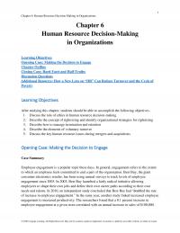 Management Chapter 6 Human Resource Decision Making Organizations Human Resource Decisionmaking Organizations Learning
