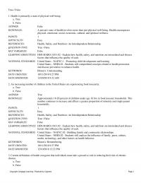 Elementary Education Chapter 1 Health Primarily State Physical Wellbeing True False Answer False Rationale