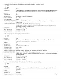 Elementary Education Chapter 9 Disposable Gloves Should Worn Whenever Administering First Aid Bleeding Wound True False