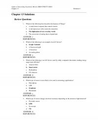 Networking Chapter 13 Which of the following best describes the Internet of Things