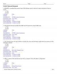 Networking Chapter 5 IPX/SPX is considered
the protocol suite of the Internet, and it is the most widely used protocol
