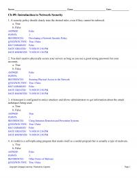 Networking Chapter 9 A security policy
should clearly state the desired rules, even if they cannot be enforced