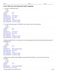 Networking Chapter 10 Wide Area Networking and Cloud Computing